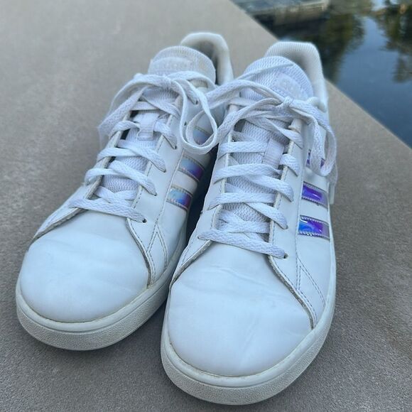 Adidas Grand Court Sneakers Iridescent men’s unisex size 6 Gym Casual - Picture 4 of 8